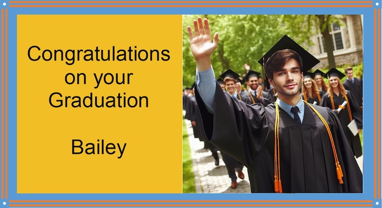College Graduation Card for Bailey College Graduation Card for Bailey